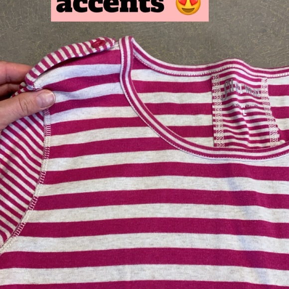 Silverwear striped pink top with fun shoulder buttons size large - Picture 5 of 6
